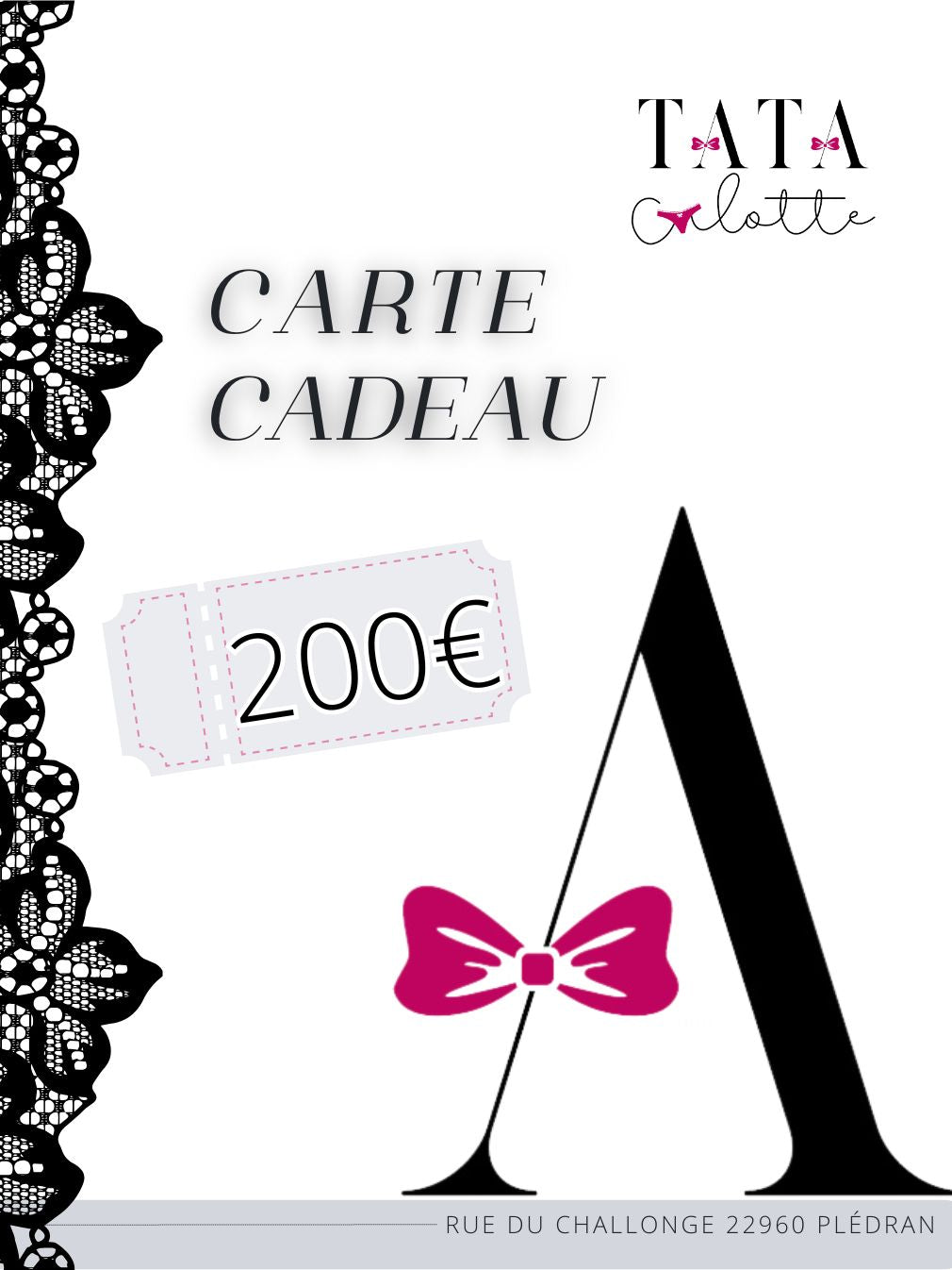 Carte cadeau TATA Culotte