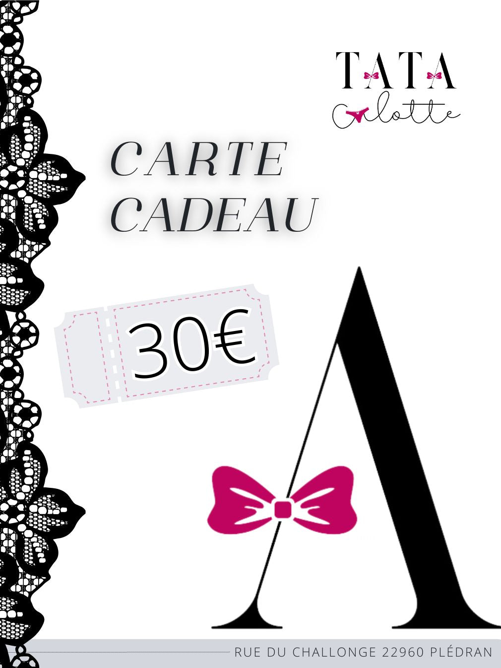 Carte cadeau TATA Culotte